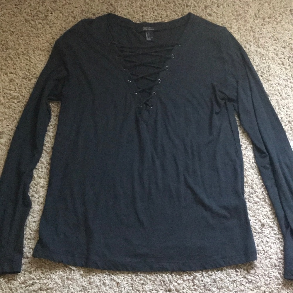 Forever 21 Contemporary lace-up shirt